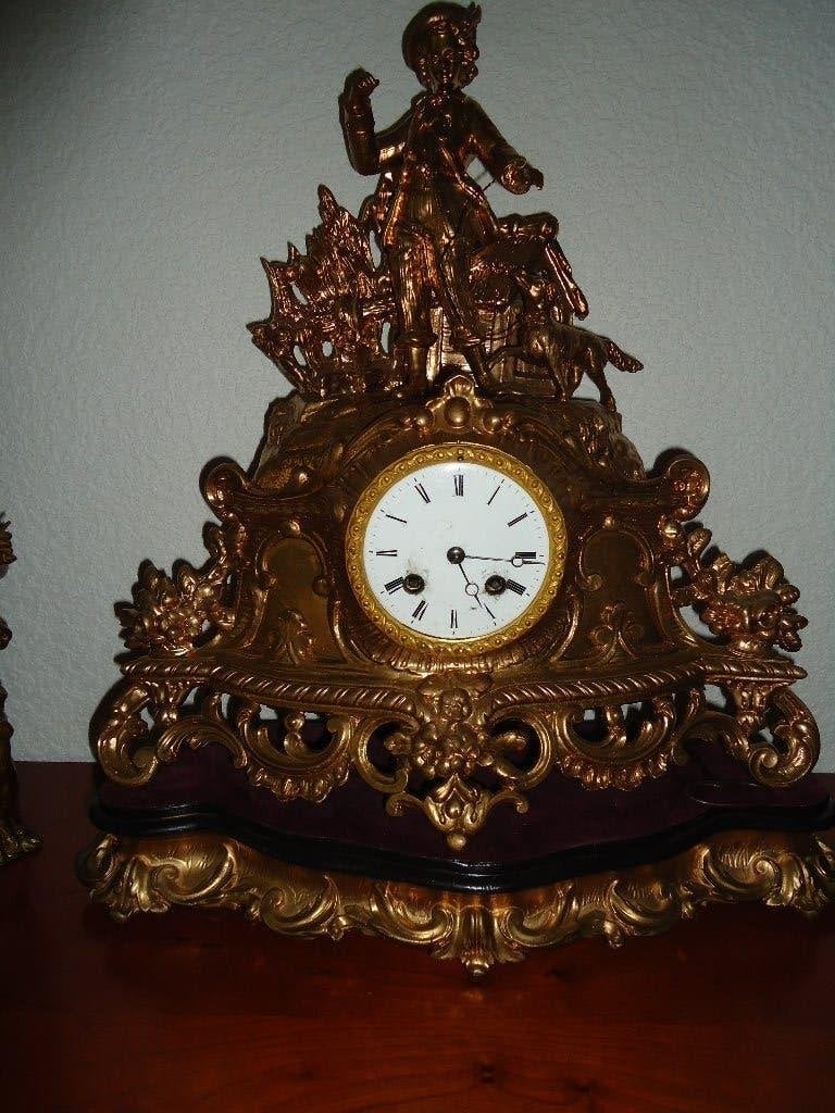 Brons  kleurige  klok, Antiek en Kunst, Ophalen