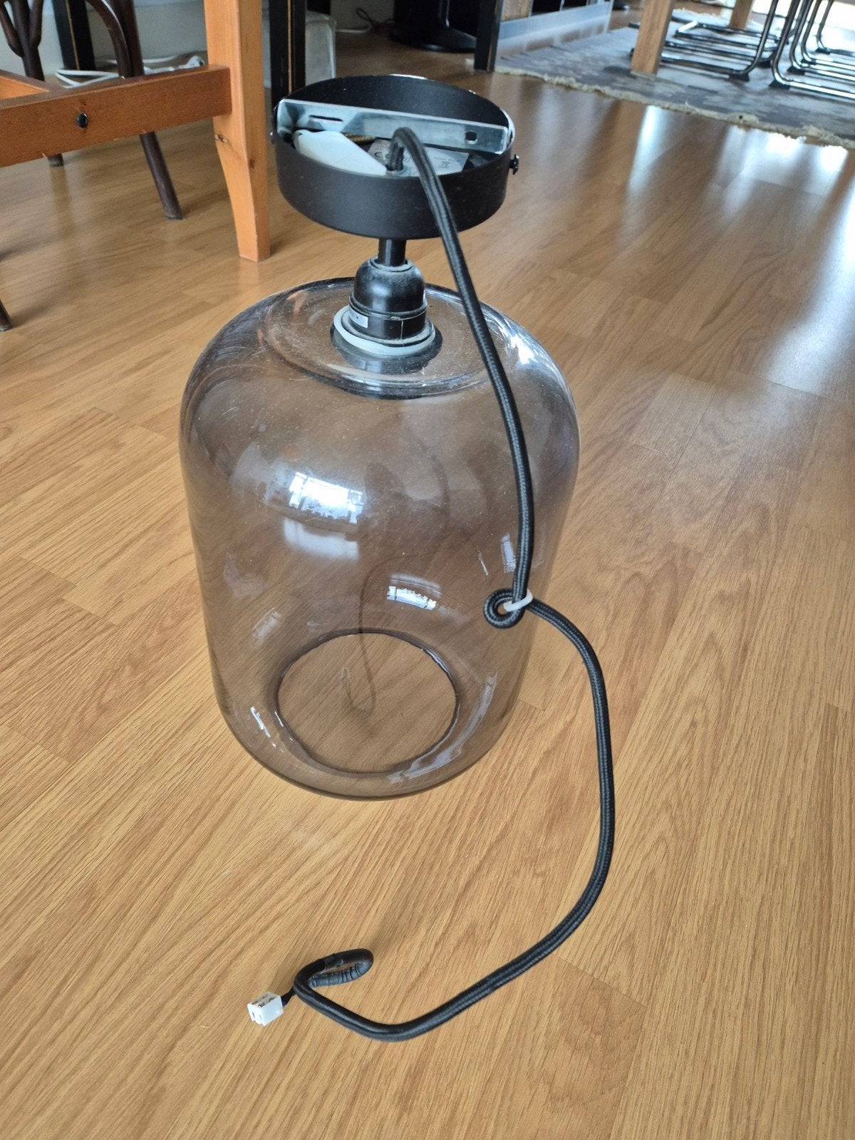 Hanglamp blauwrookglas van kwantum, Ophalen, Zo goed als nieuw, Minder dan 50 cm