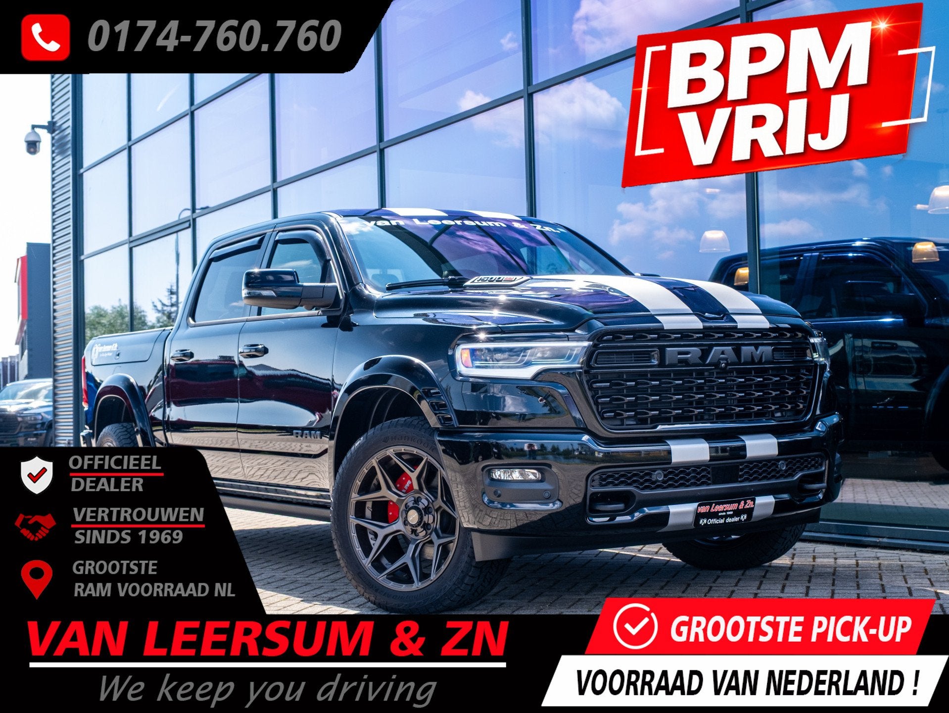 Dodge Ram 1500 Limited XXL | Pano | H&K | 22" | Flares | Pas, Automaat, 3500 kg, Zwart, Zwart