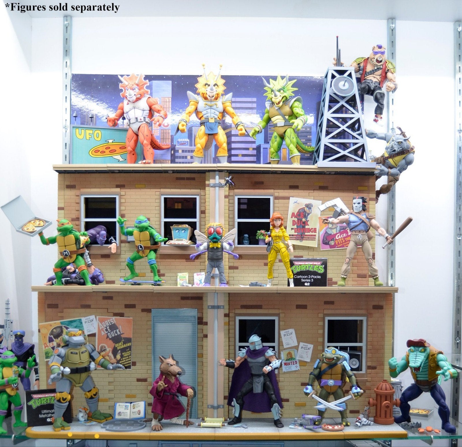 Neca TMNT cartoon street scene diorama 2020 ongeopend MIB, Ophalen of Verzenden, Nieuw