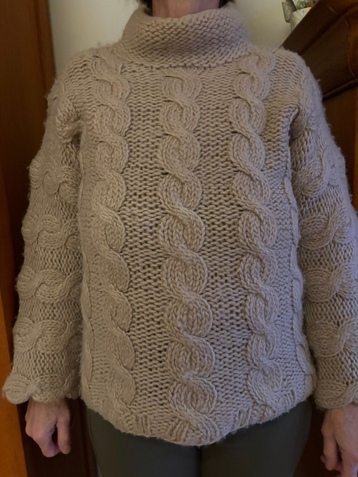 Turnover trui wol maat L, Ophalen of Verzenden, Zo goed als nieuw, Maat 38/40 (M), Beige