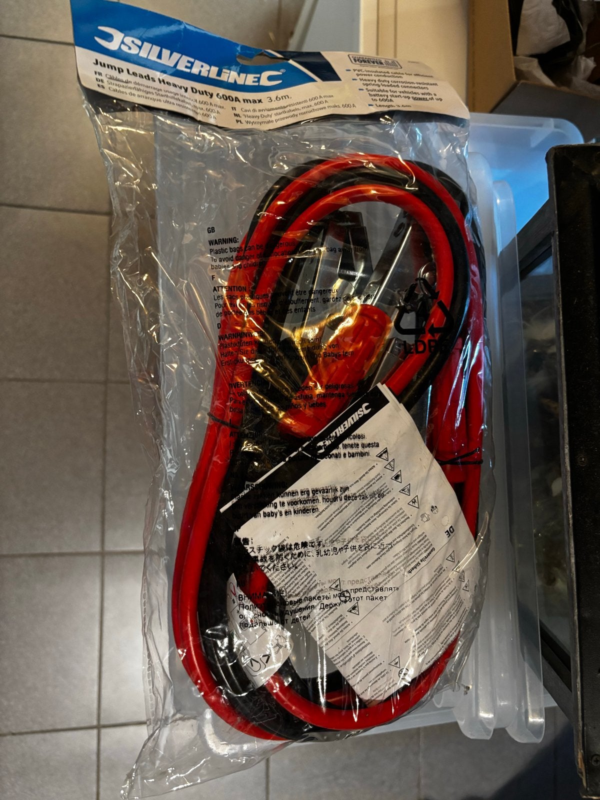 Silverline Jump Leads Heavy Duty 600A max 3.6m, Auto diversen, Ophalen of Verzenden, Nieuw