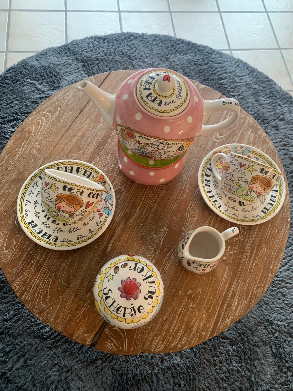 Blond amsterdam theeset kompleet, Huis en Inrichting, Keuken | Servies, Ophalen, Zo goed als nieuw, Aardewerk, Blond Amsterdam