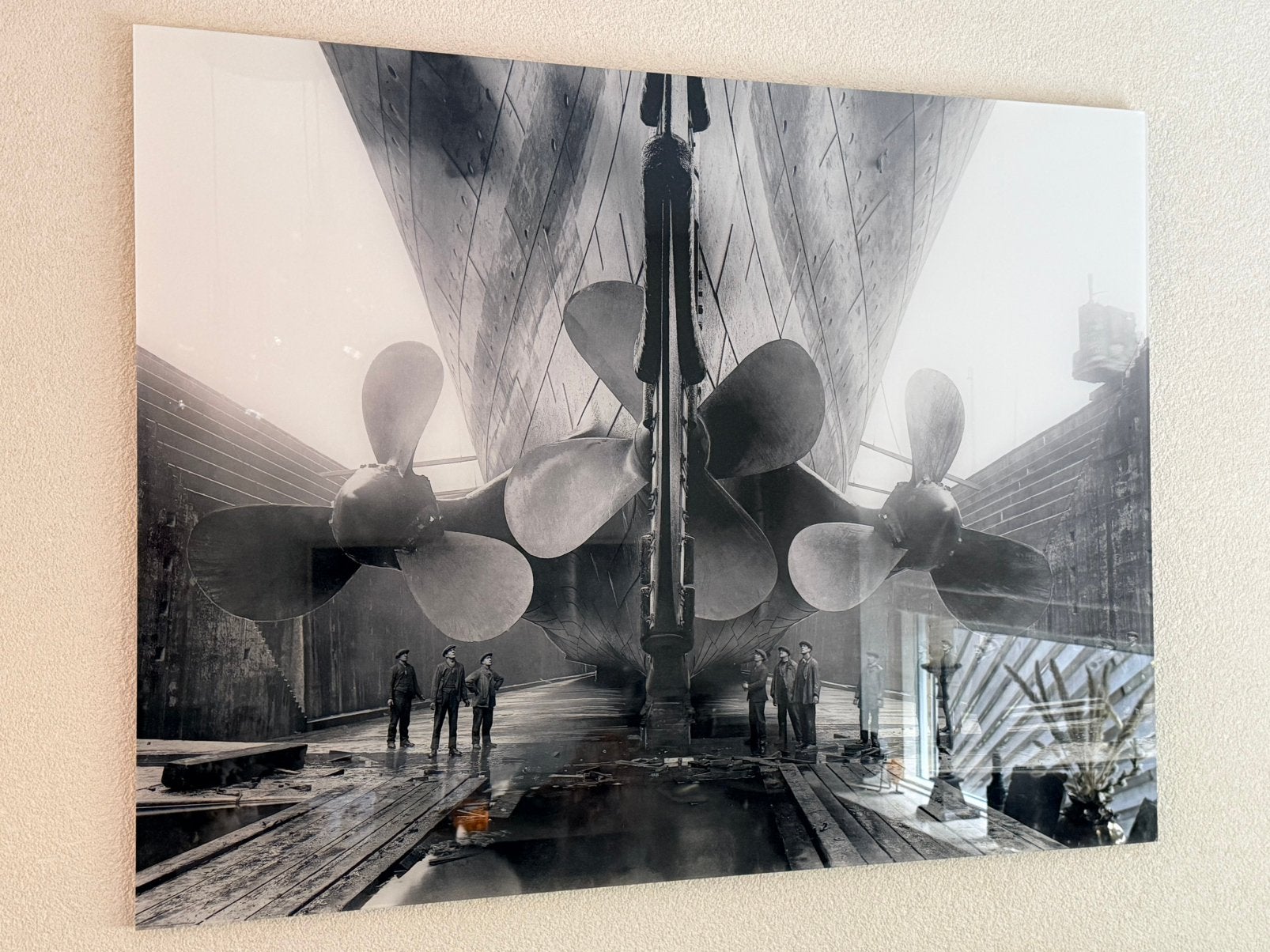 Prachtige plexiglas industrieel titanic foto, Antiek en Kunst, Ophalen