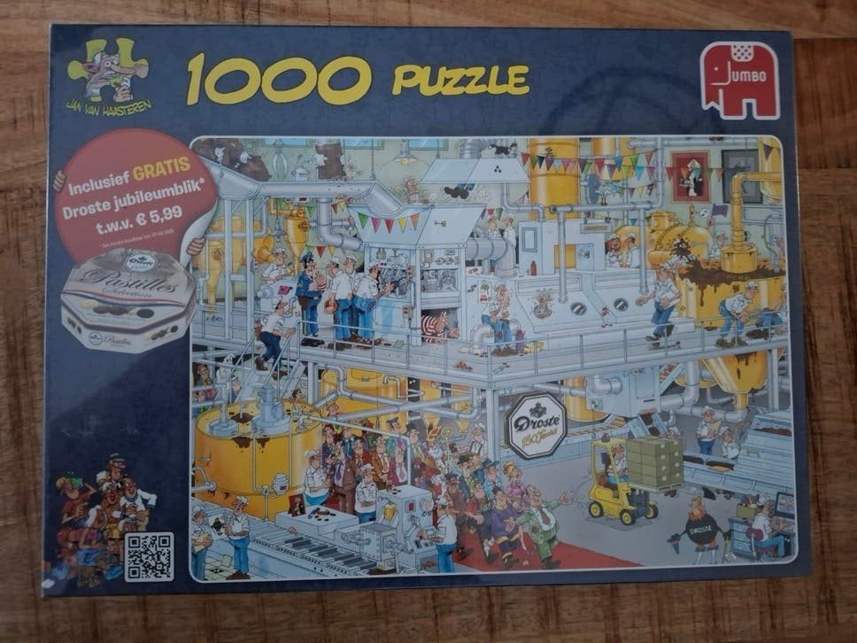 Jan van Haasteren, The Chocolate Factory., Ophalen of Verzenden, 500 t/m 1500 stukjes, Nieuw, Legpuzzel