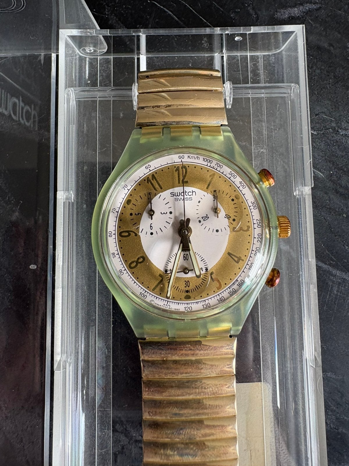 Vintage Swatch Quartz Chrono Golden Globe SCG100 1993 nieuw, Ophalen of Verzenden, Nieuw
