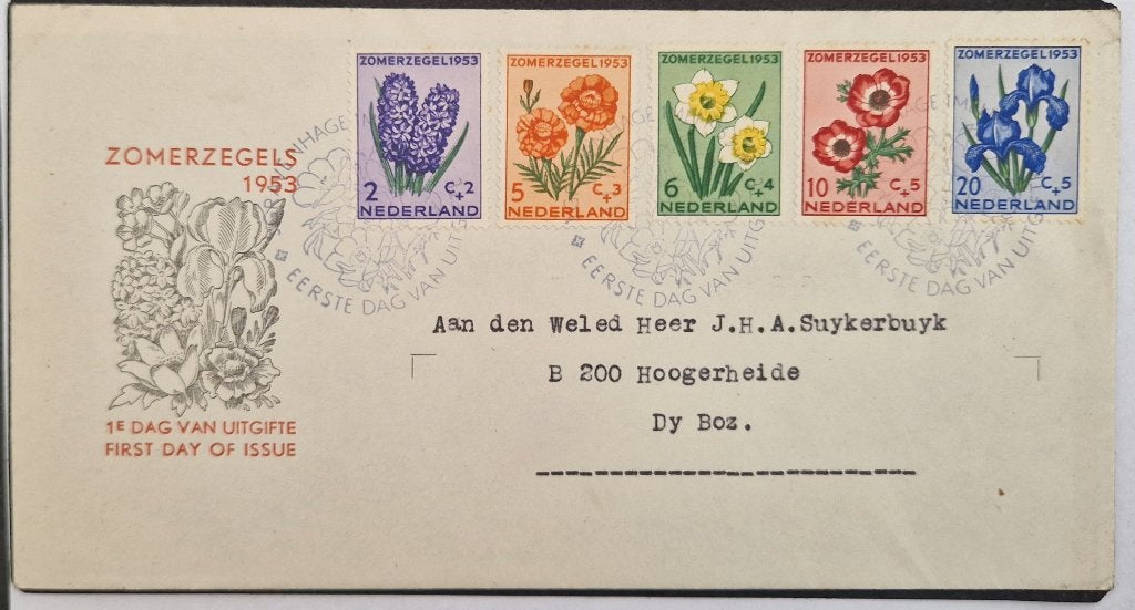 Nederland 1953  - FDC E13 - Zomerzegels, Ophalen of Verzenden, Na 1940