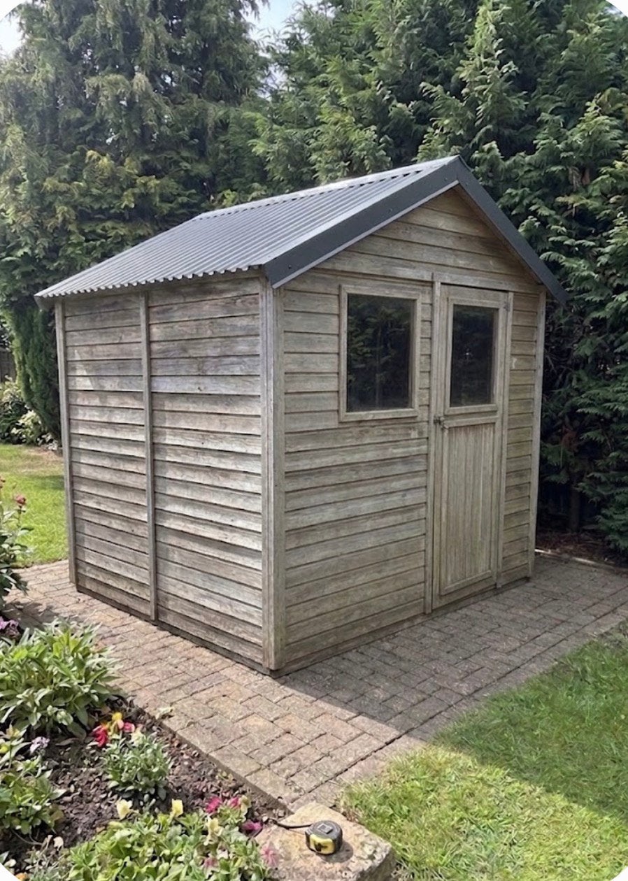 Gedemonteerd houten tuinhuis / schuur – Geïmpregneerd hout, Gebruikt, Tuinhuis, Hout, Ophalen