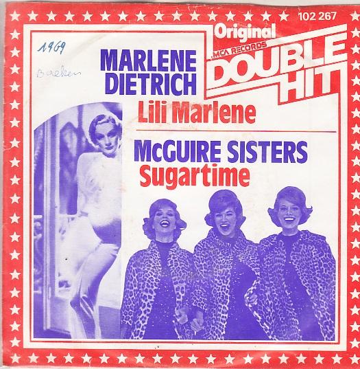 marlene dietrich- lili marlene / mcguire sister - sugartime, Cd's en Dvd's, Vinyl Singles, Gebruikt, 7 inch, Ophalen of Verzenden