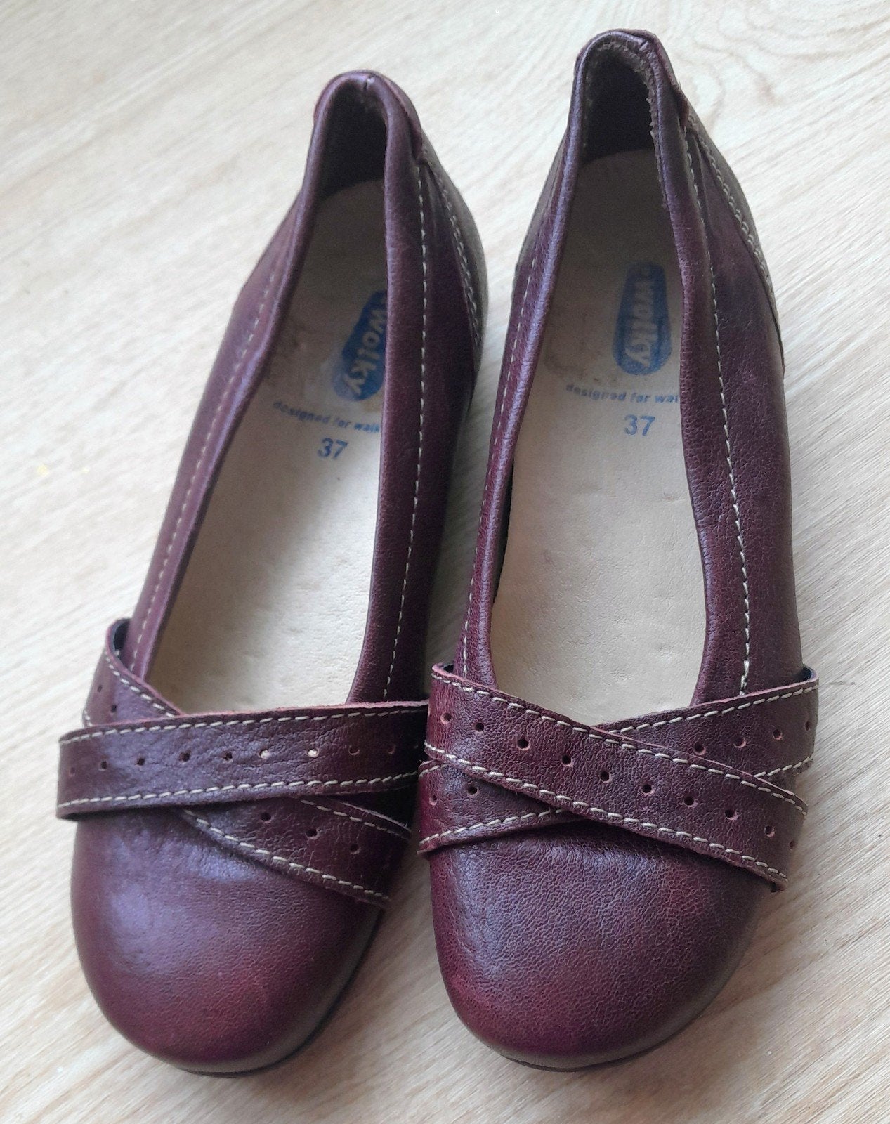 Nieuwe Wolky ballerina's in aubergine leer. Maat 37, Kleding | Dames, Wolky, Overige kleuren, Nieuw, Ballerina's