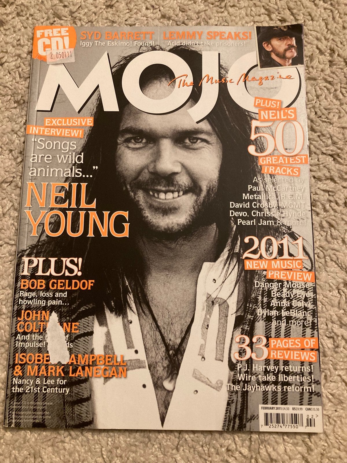 MOJO Magazine MOTÖRHEAD Neil Young MARK LANEGAN Bob Geldof, Ophalen of Verzenden, Muziek, Film of Tv