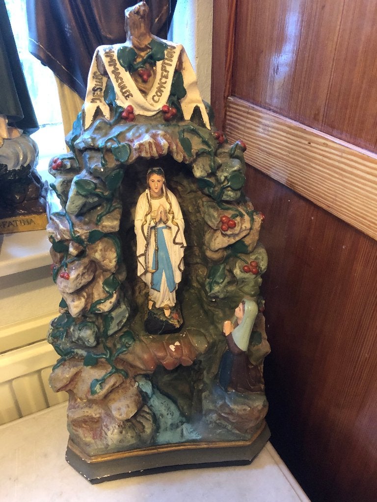 Vintage Lourdes Grot Beeld Maria en Bernadette, Ophalen of Verzenden