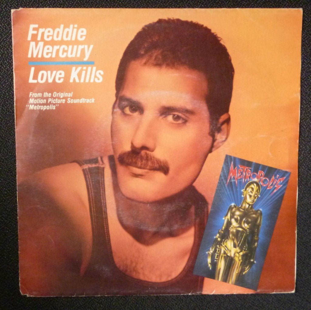 45 toeren single FREDDIE MERCURY (Queen) love kills, 7 inch, Zo goed als nieuw, Pop, Single