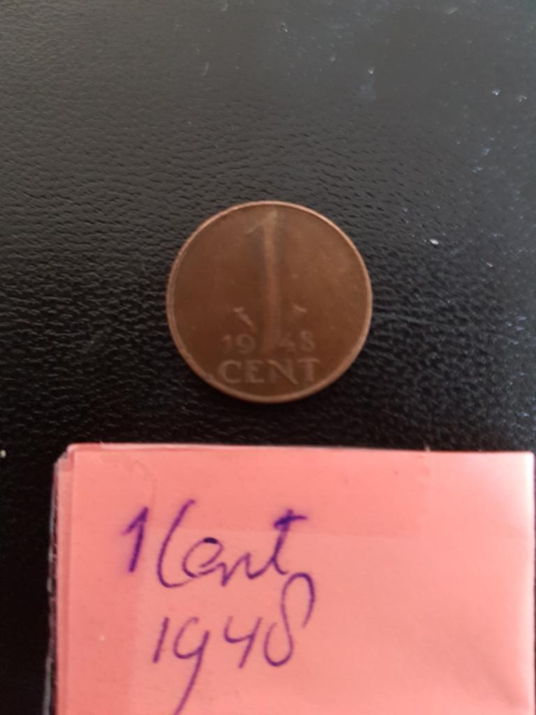 één cent Koningin Wilhelmina 1948 is, Ophalen of Verzenden, Koningin Wilhelmina, 1 cent, Losse munt