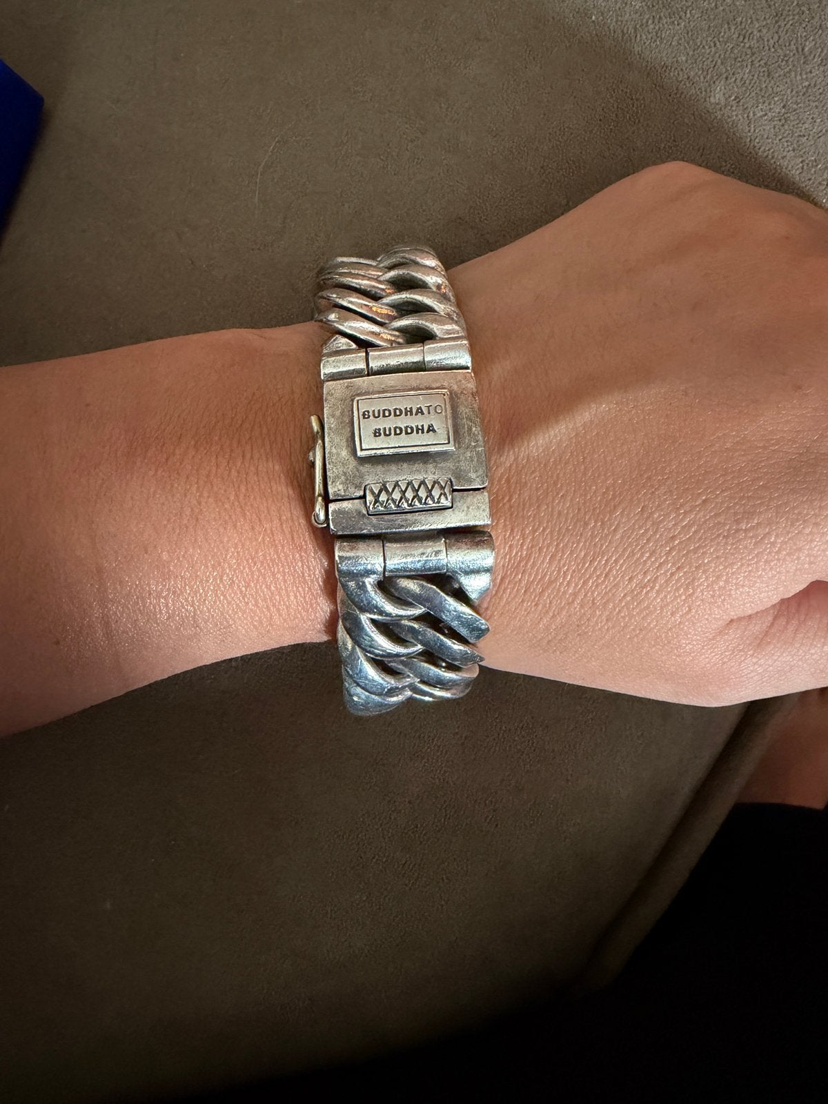 Originele buddha to buddha arband 925 silver, Staal, Zo goed als nieuw, Zilver, Ophalen