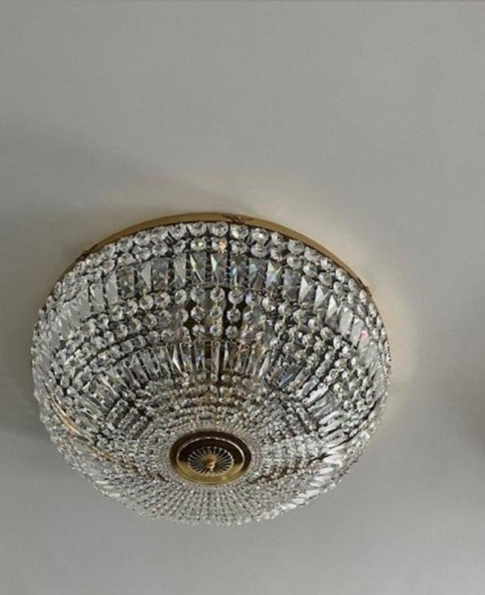 Een gave grote swarovski kristallen plafonnière 80.00 Cm, Huis en Inrichting, Lampen | Kroonluchters, Ophalen of Verzenden, Zo goed als nieuw