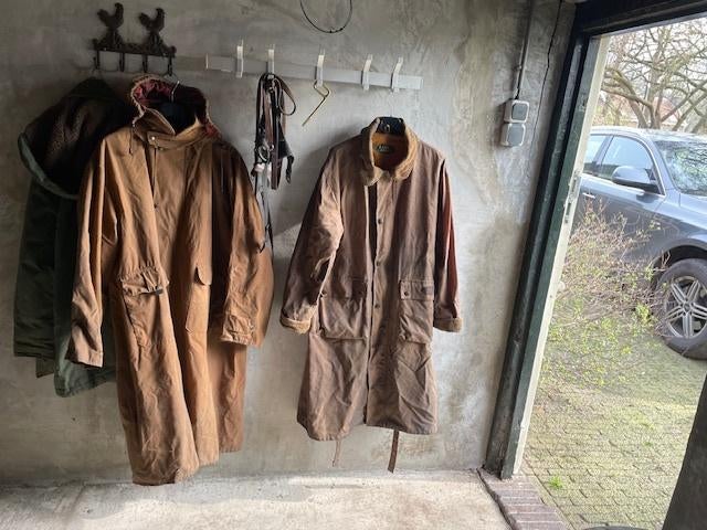 Lange Land Rover WAX coat maat S bruin, Maat 38/40 (M), Bruin, LandRover, Ophalen of Verzenden