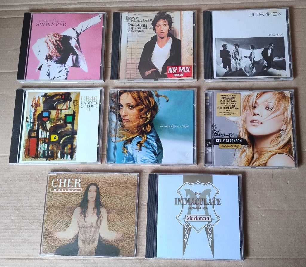 8 Pop CD's Cher, UB40, Ultravox, Bruce Springsteen, Madonna, Ophalen of Verzenden, Zo goed als nieuw, Poprock, Album