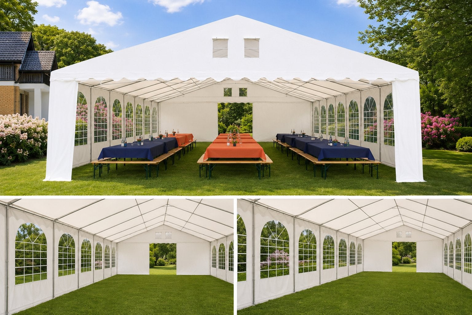 Partytent 8x12 meter, te huur voor feesten en evenementen, Ophalen, Gebruikt, 8 meter of meer