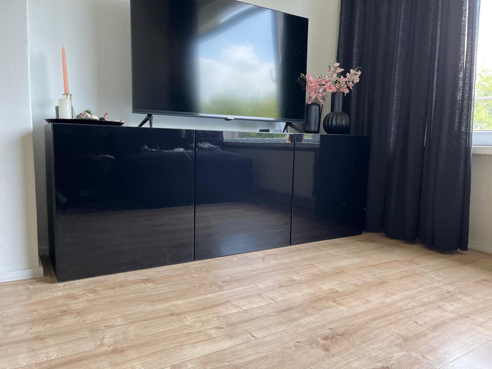 Tv kast zwart glans, Ophalen, Gebruikt, 150 tot 200 cm, Minder dan 100 cm