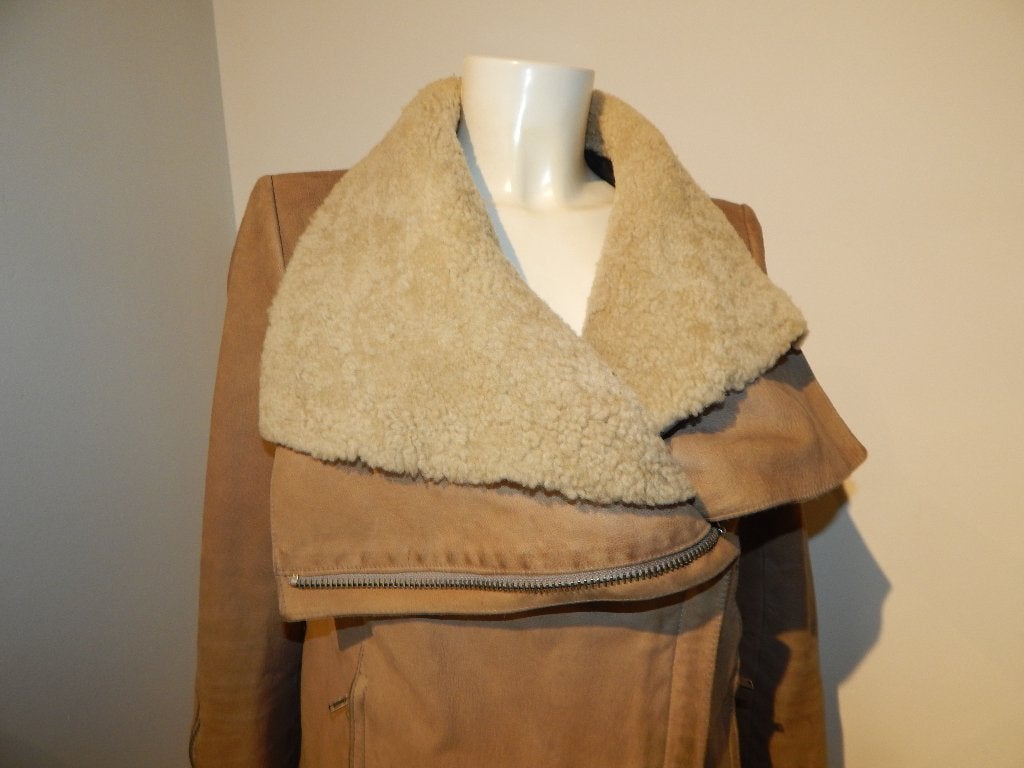 Helmut Lang lammy leren jas wollen voering bruin M, Kleding | Dames, Jassen | Winter, Maat 38/40 (M), Bruin, Helmut Lang, Ophalen of Verzenden