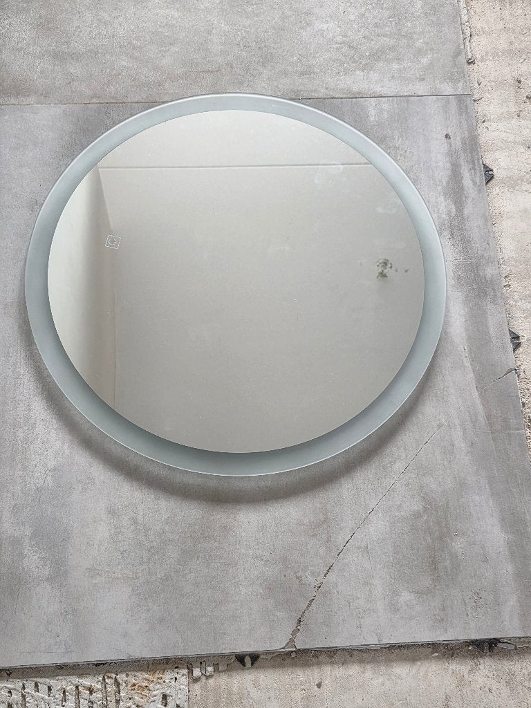 Ronde Badkamerspiegel met LED-verlichting (Touch), Rond, Ophalen of Verzenden, Zo goed als nieuw, Minder dan 100 cm