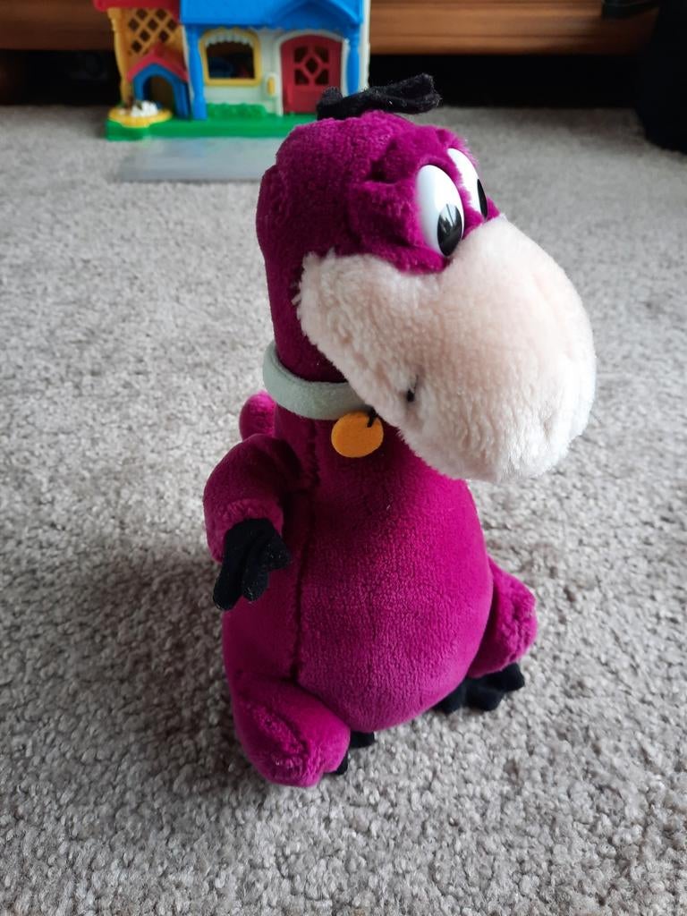 Knuffel Dino uit The Flintstones, Paars, Gebruikt, Overige merken, Ophalen of Verzenden