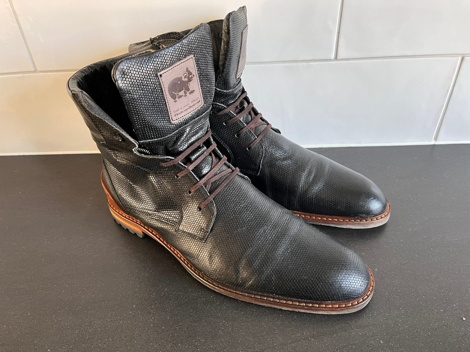 Floris van Bommel herenschoenen maat 10.5 / 45 H, Kleding | Heren, Schoenen, Floris van Bommel, Zwart, Floris van Bommel, Ophalen of Verzenden