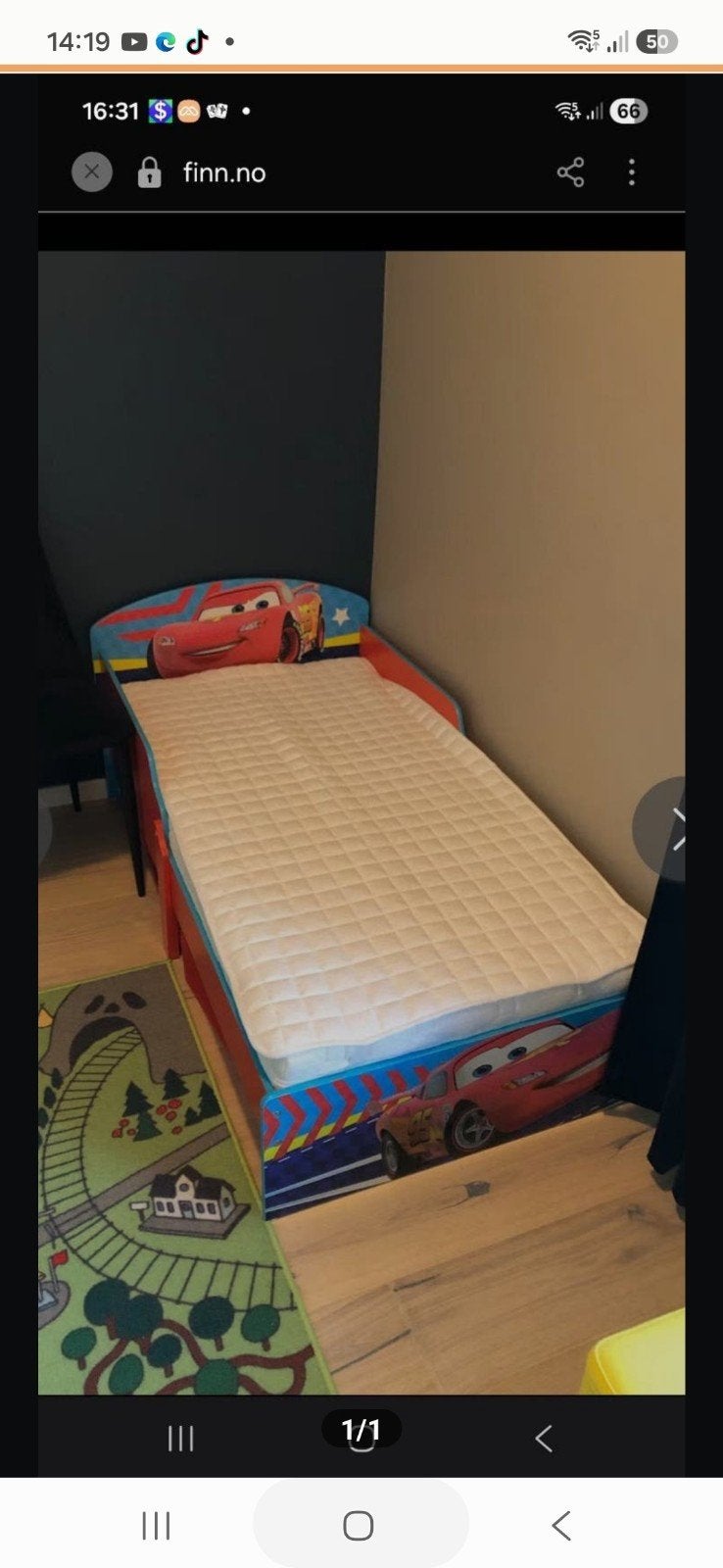 Cars Peuterbed met Matras en Beddengoed, Kinderen en Baby's, Kinderkamer | Bedden, Ophalen, Gebruikt