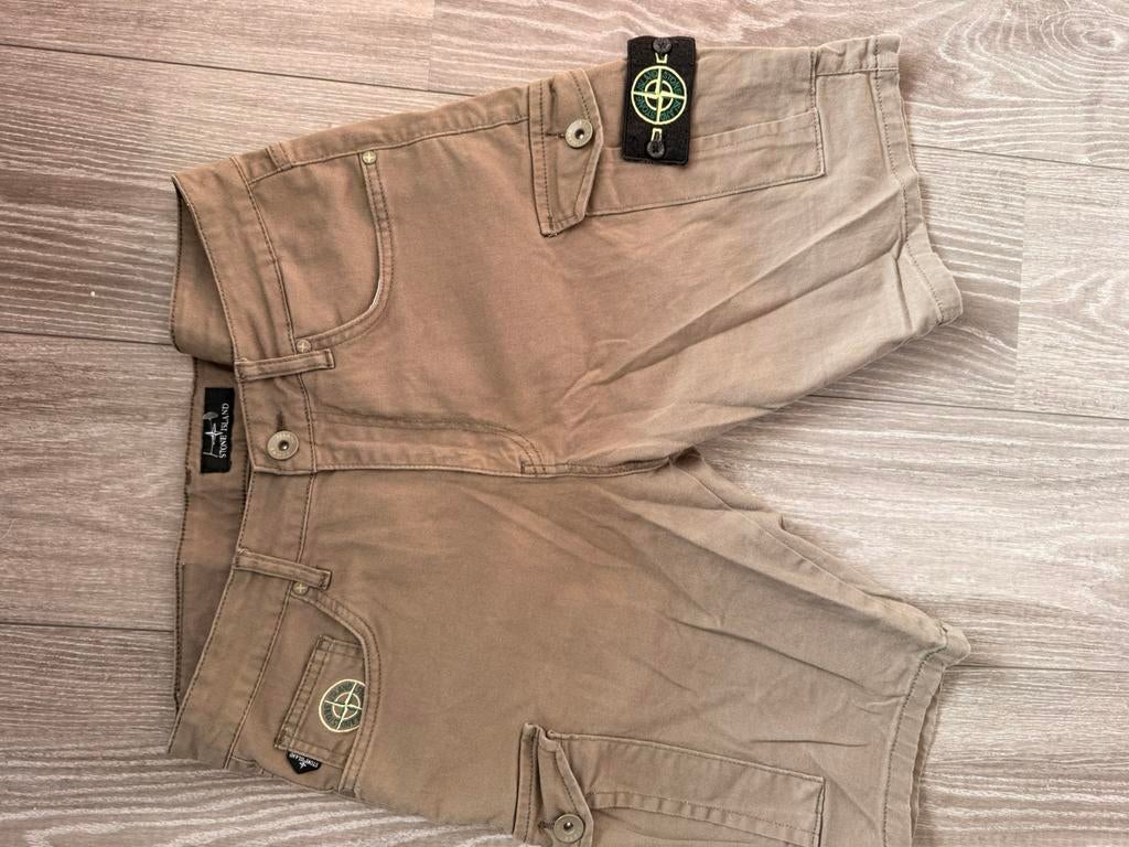 Beige cargo shorts – Stone Island style, Ophalen of Verzenden, Zo goed als nieuw, Beige