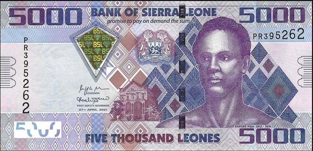 Sierra Leone bankbiljet 5000 Leones Walace-Johnson 2021 UNC, Ophalen of Verzenden, Overige landen, Los biljet