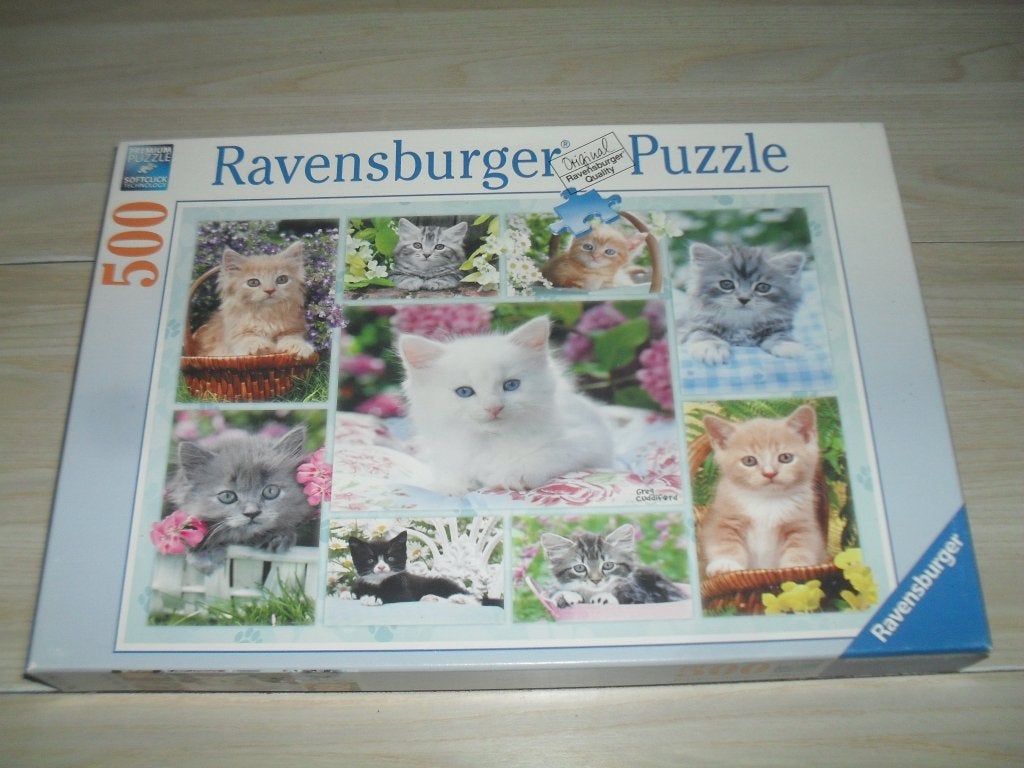 Poesjes in hun mandje puzzle 500 stukjes, Ophalen, 500 t/m 1500 stukjes, Gebruikt, Legpuzzel