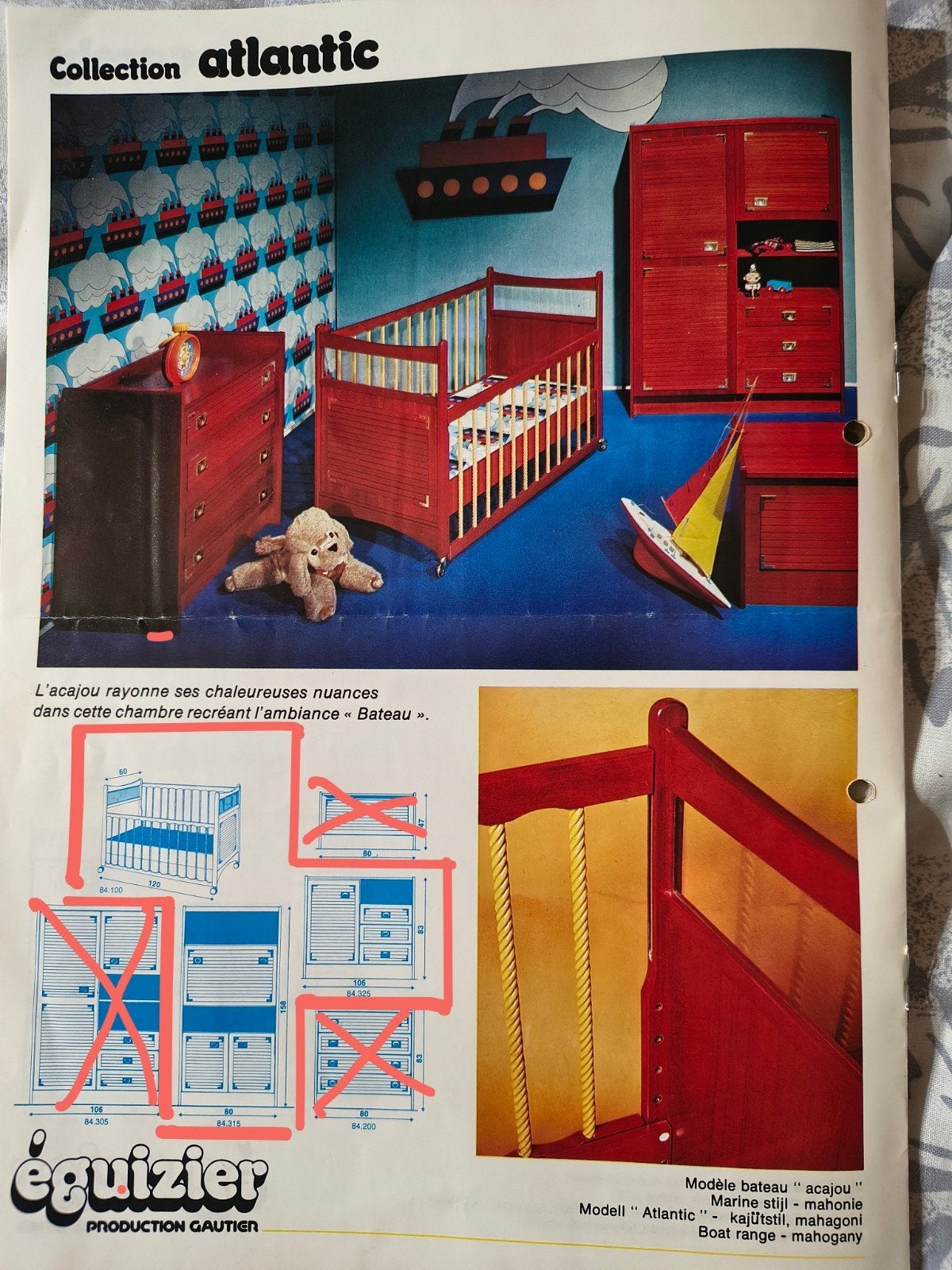 Complete babykamer set: 2 ledikantjes, commode, kledingkast, Ophalen, Zo goed als nieuw, Jongetje of Meisje