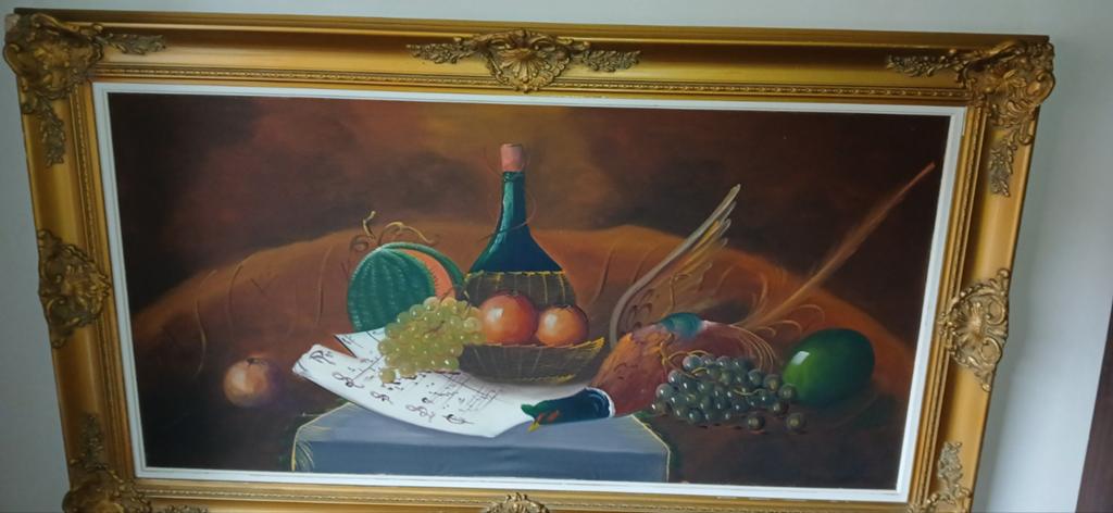 Voor zondag Groot : Klassiek Stilleven met Fruit en Wild, Ophalen