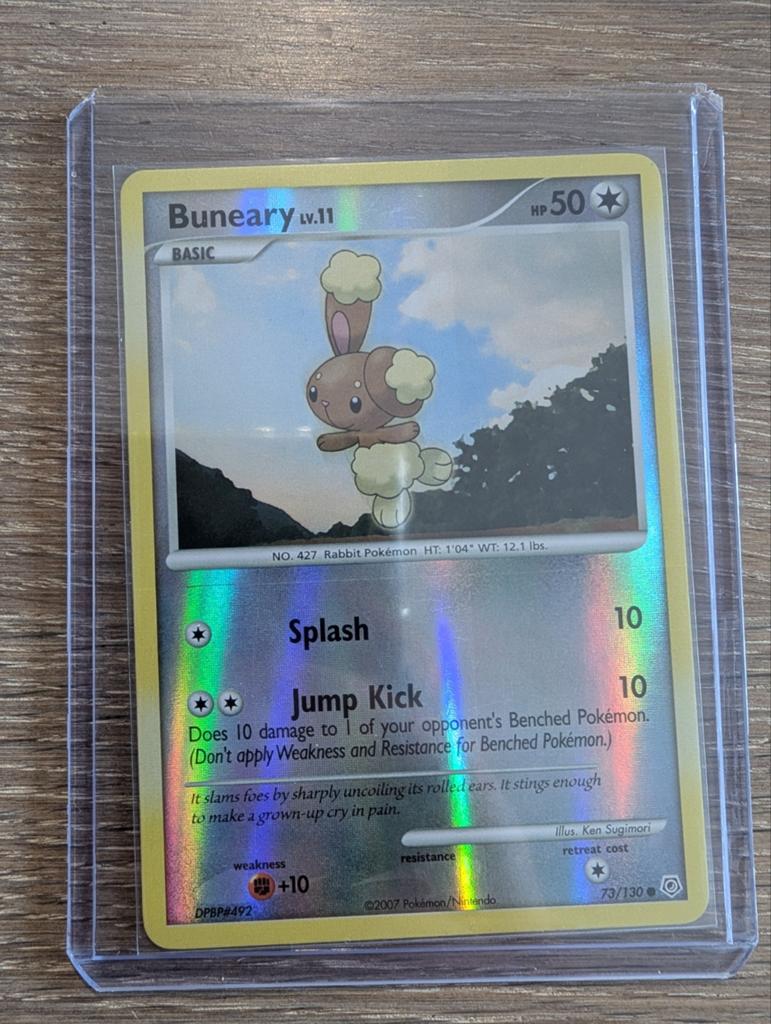 Buneary uit Diamond & Pearl 73/130 Reversed Foil, Ophalen of Verzenden, Zo goed als nieuw, Losse kaart, Foil