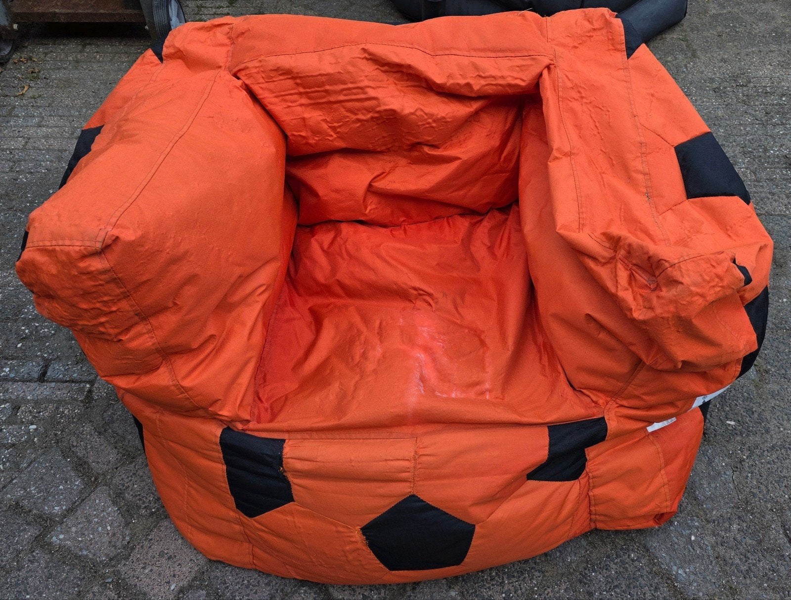 Sit & Joy zitzak oranje/zwart - Voetbal design, Ophalen, Gebruikt, Oranje, Zitzak