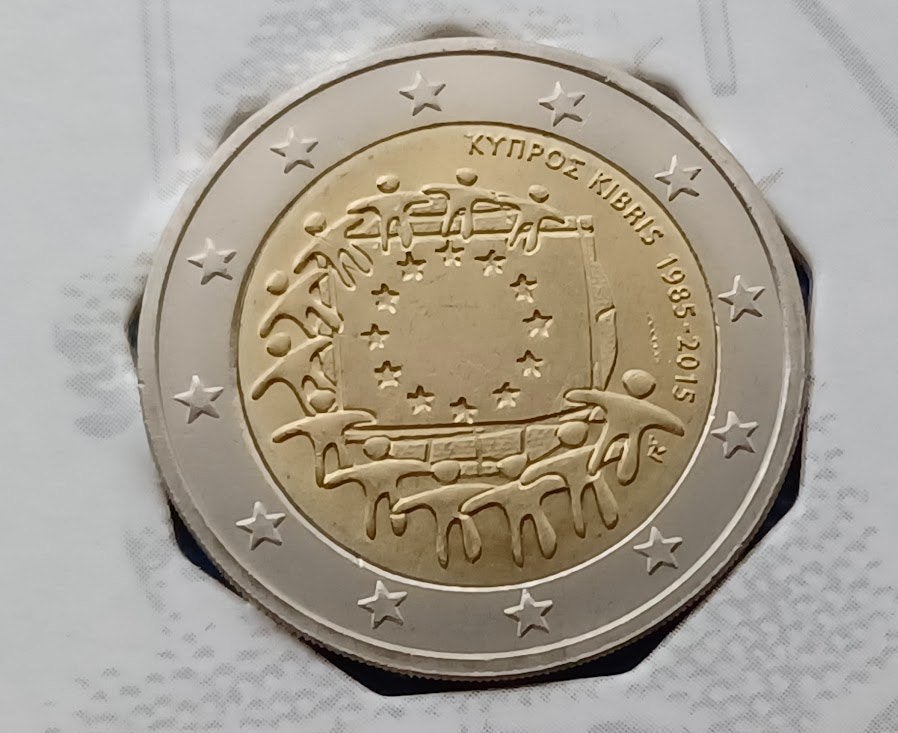 Cyprus 2 Euro "Europese Vlag" - 2015 (AMK), Postzegels en Munten, Munten | Europa | Euromunten, Ophalen of Verzenden, Cyprus, 2 euro