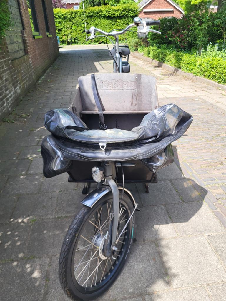 Bakfiets NL cargo long met huif / fietst en schakelt goed, Ophalen of Verzenden, Gebruikt, 4 kinderen of meer, Huif