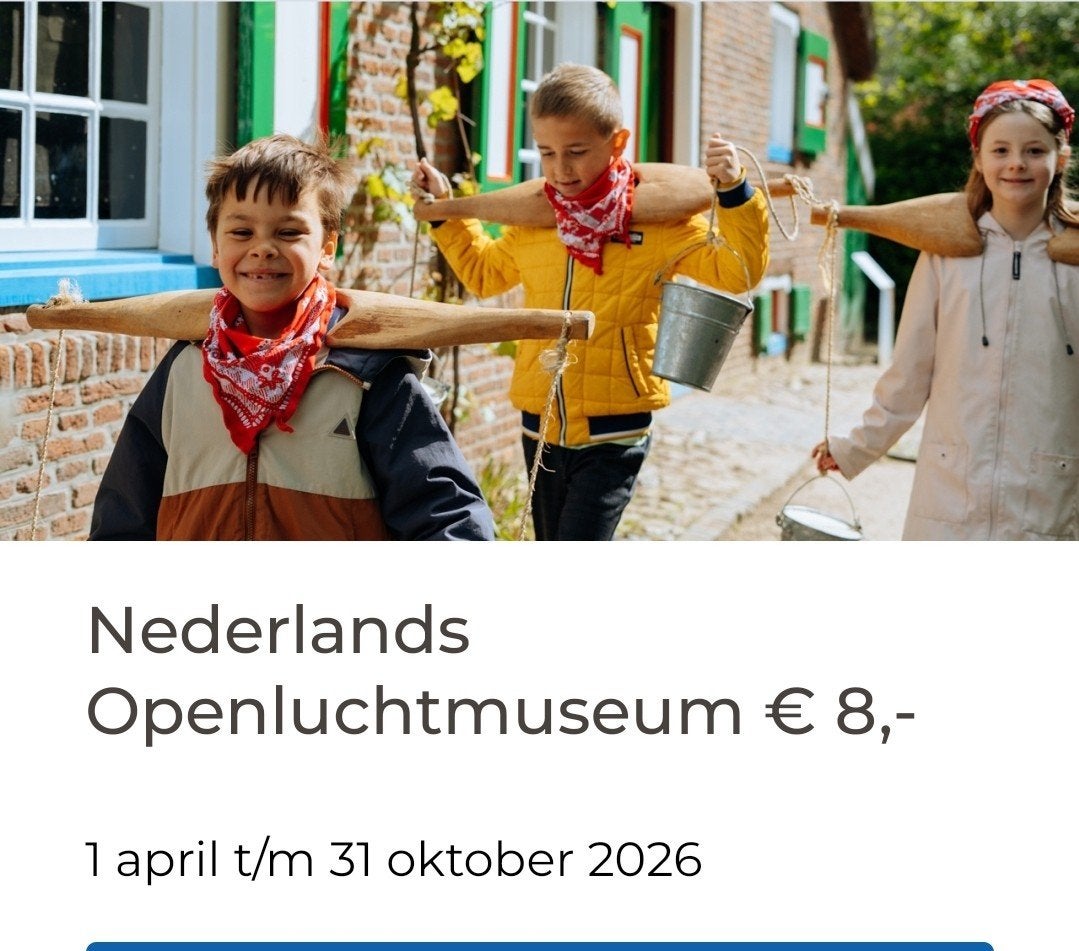kortingscode openluchtmuseum arnhem, Tickets en Kaartjes, Drie personen of meer, Kortingskaart
