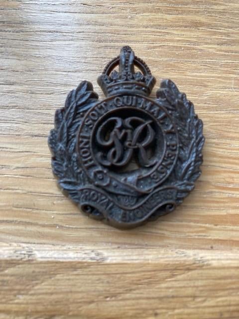 Britse economy capbadge Engineers, Verzamelen, Militaria | Tweede Wereldoorlog, Verzenden, Landmacht, Engeland, Embleem of Badge