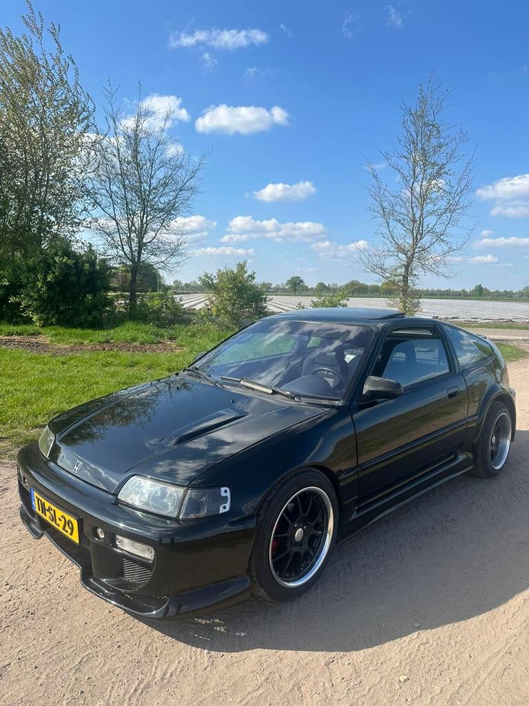 Honda CRX Coupe Vtec EE8 U9 1991 Zwart B16A1, Auto's, Honda, Voorwielaandrijving, 4 cilinders, Leder en Stof, Zwart