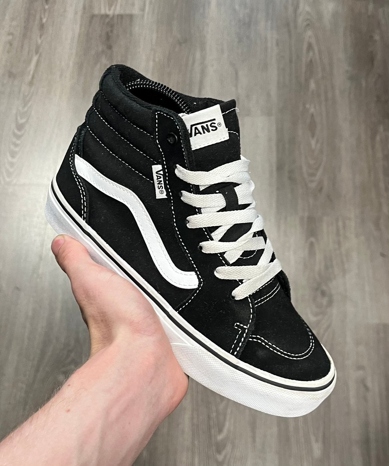 Vans high top sneakers zwart - Maat 35, Zwart, Ophalen of Verzenden, Sneakers of Gympen, Zo goed als nieuw