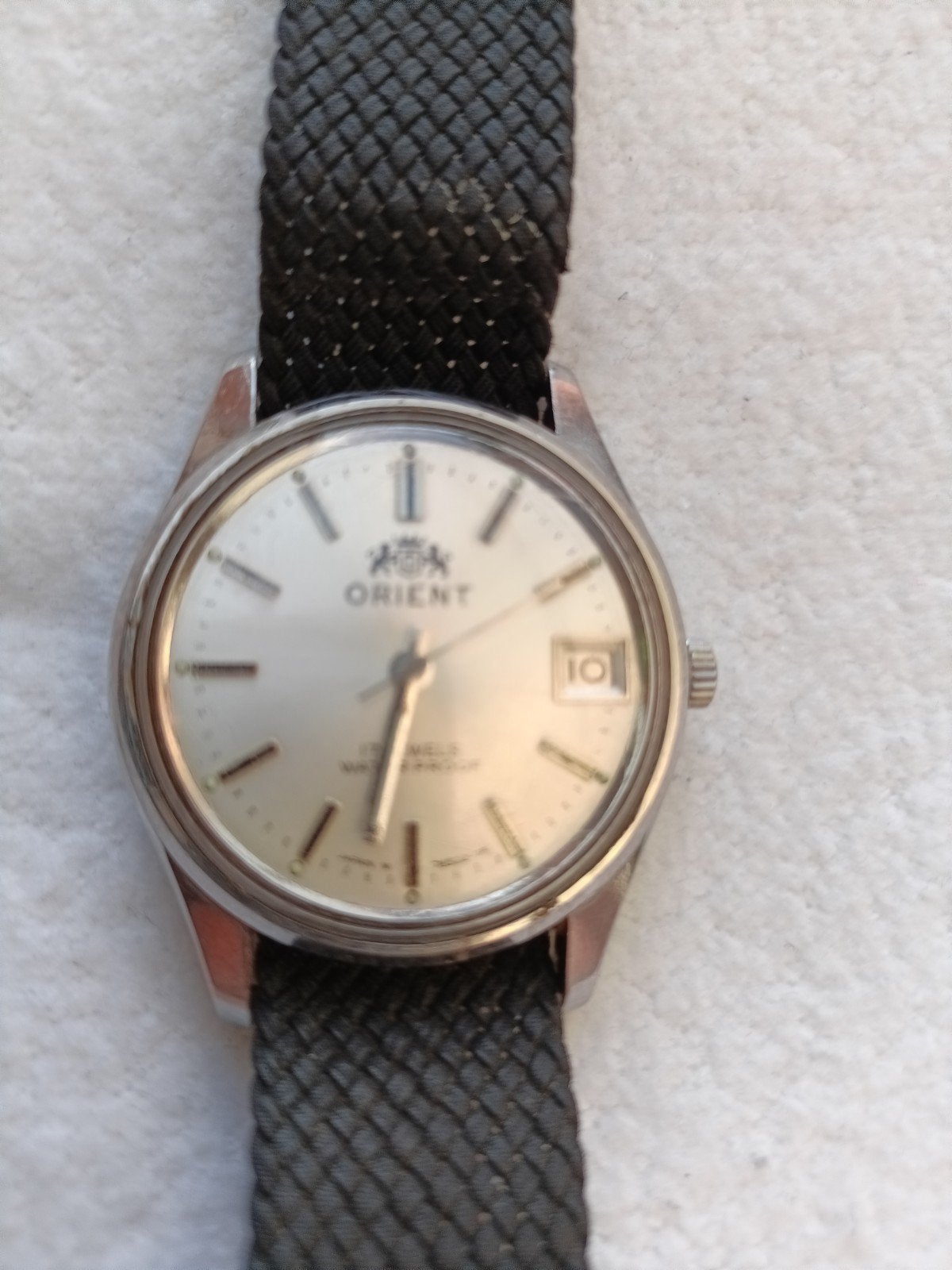 Vintage Orient heren polshorloge. C978522, Overige merken, Met bandje, Polshorloge, 1960 of later