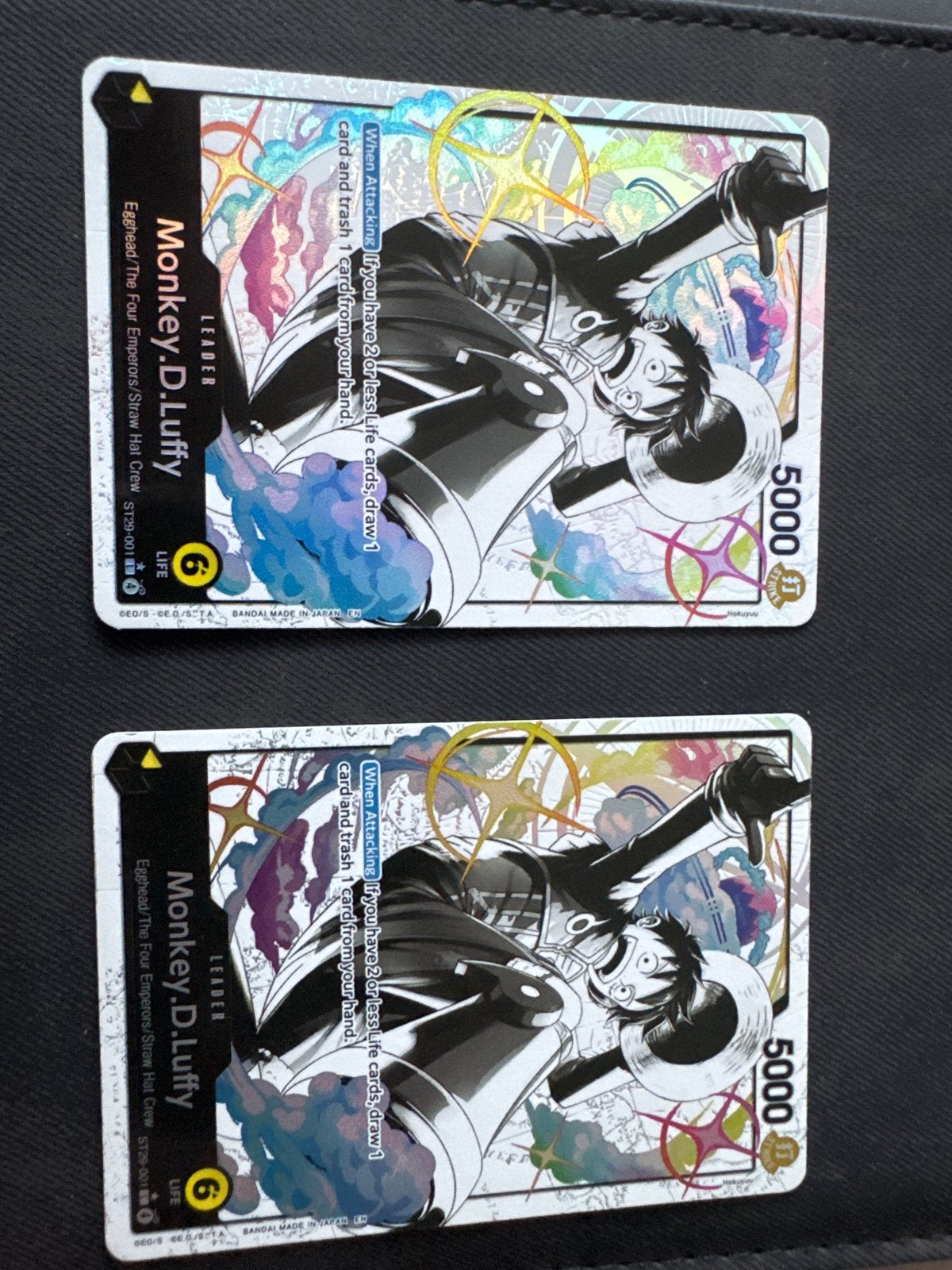 Monkey D. Luffy Leader Kaart ST29-001  niet los te koop, Ophalen of Verzenden, Zo goed als nieuw, Meerdere kaarten, Foil