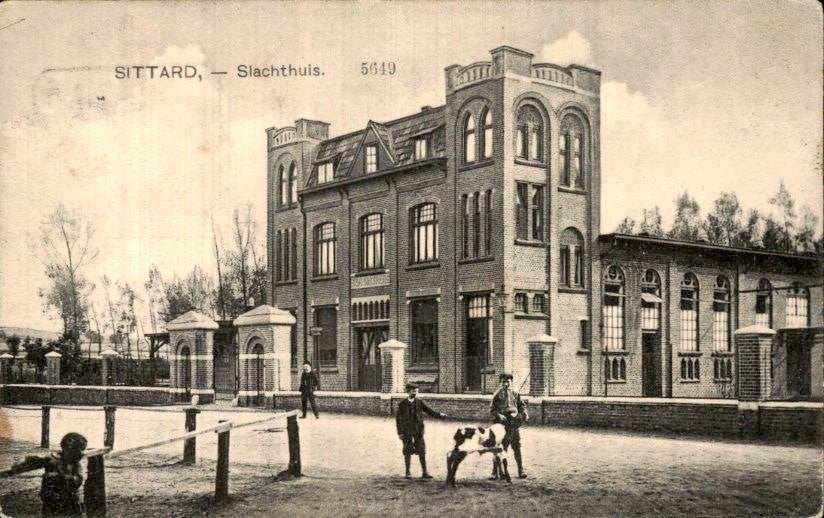 Sittard - Slachthuis - 1911, Verzamelen, Ansichtkaarten | Nederland, Verzenden, Voor 1920, Gelopen, Limburg