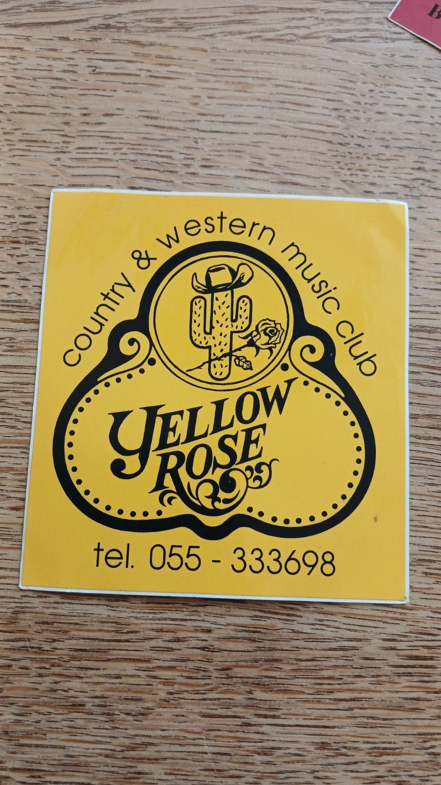 Sticker Country Western Music Club  Yellow Rose, APELDOORN, Ophalen of Verzenden, Zo goed als nieuw