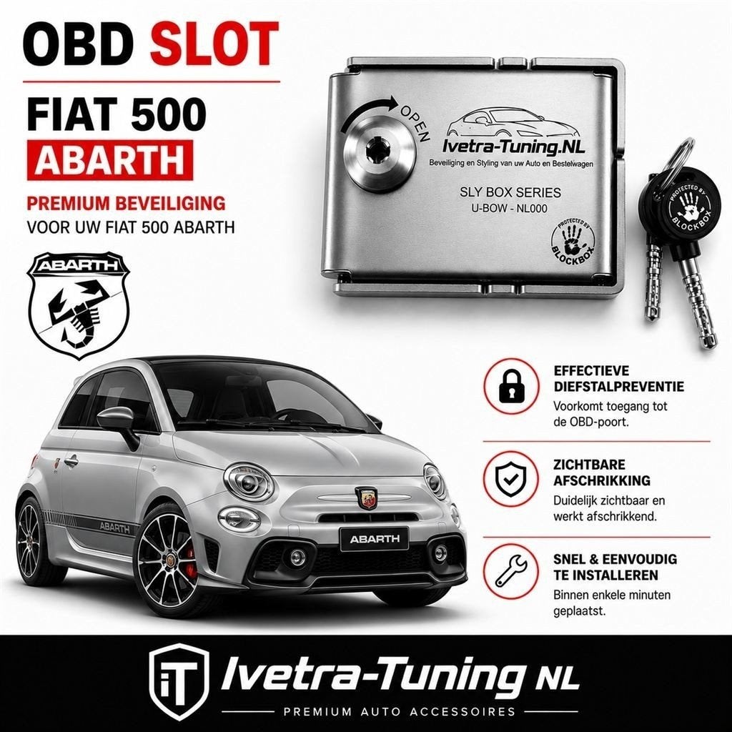 OBD Slot Fiat 500 Abarth | OBD Beveiliging Abarth | OBD Lock, Verzenden, Info@ivetra-tuning.nl | www.ivetra-tuning.nl, Ivetra-Tuning NL