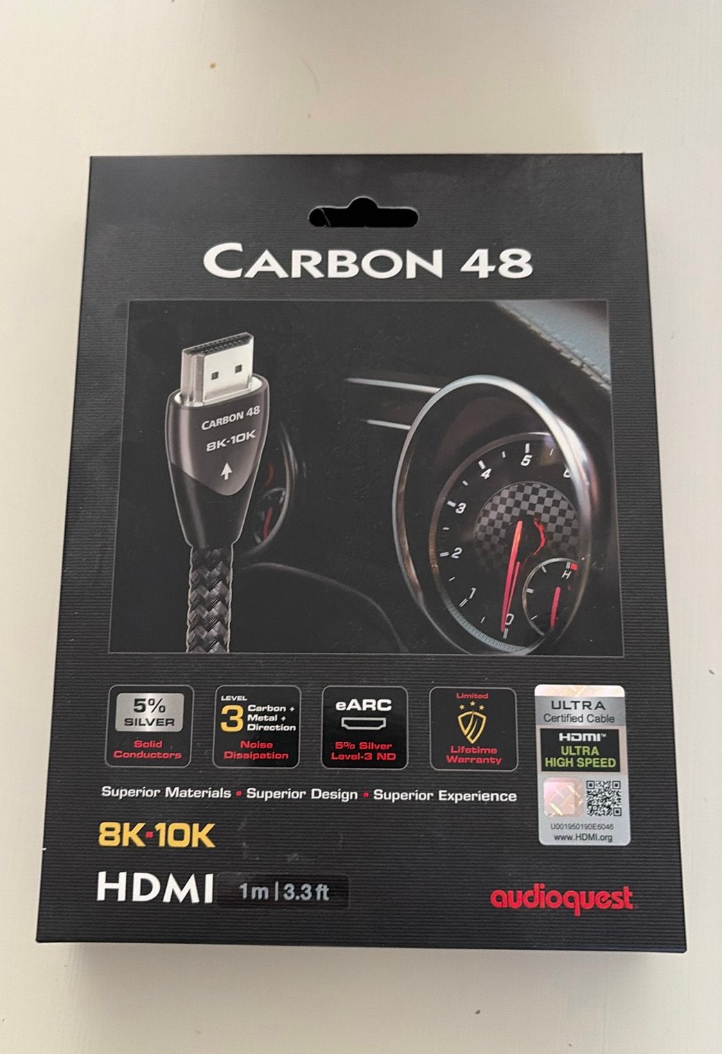 Audioquest Carbon 48g hdmi kabel 1m, Ophalen of Verzenden, Zo goed als nieuw, Minder dan 2 meter, HDMI-kabel