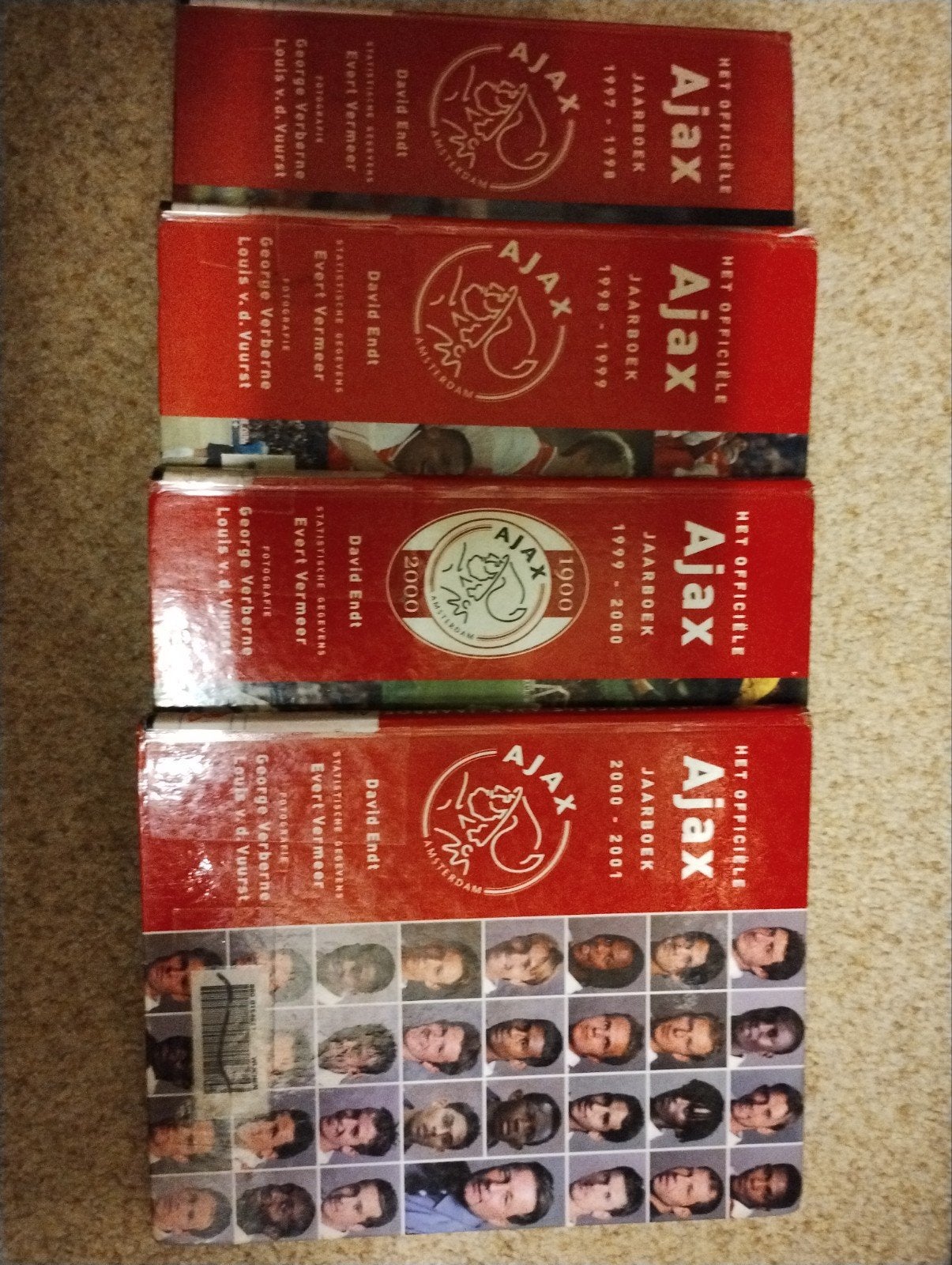 Ajax Jaarboeken 1997-2001 (4 stuks), Boeken, Ophalen of Verzenden, Zo goed als nieuw, David Endt, Evert Vermeer, George Verberne, Louis V.d. Vuurst