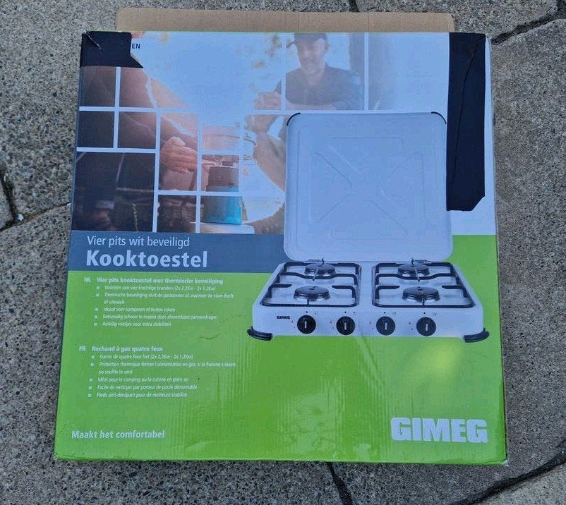 Gimeg 4-pits gas kooktoestel - Ideaal voor camping/buiten, Ophalen, Gebruikt, Minder dan 85 cm, 4 kookzones